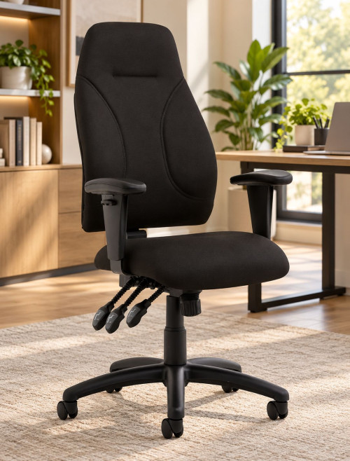 Office Chair Black Esme Fabric High Back Task Operator Chair OP000232