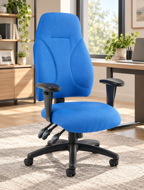 Office Chair Blue Esme Fabric High Back Task Operator Chair OP000233