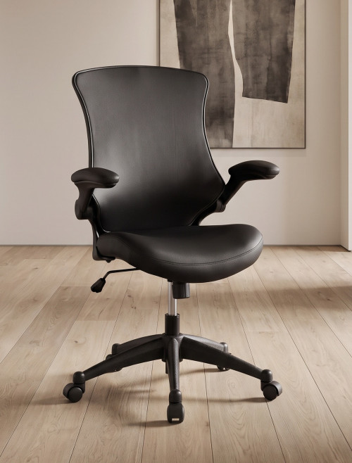 Office Chair Black Luna PU Faux Leather Computer Chair BCP/L1302/BK