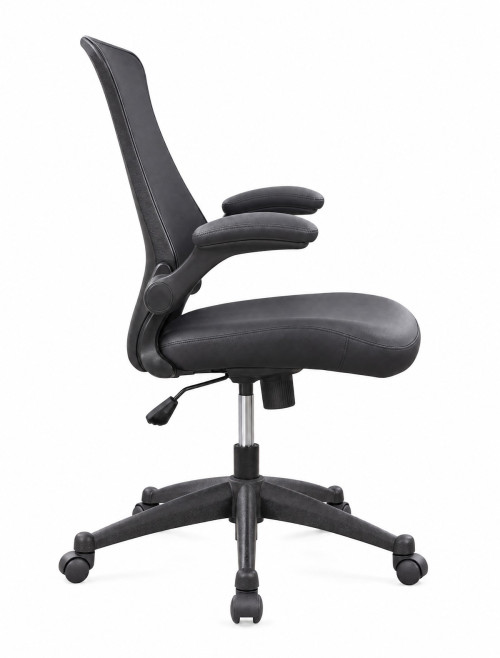 Office Chair Black Luna PU Faux Leather Computer Chair BCP/L1302/BK - enlarged view