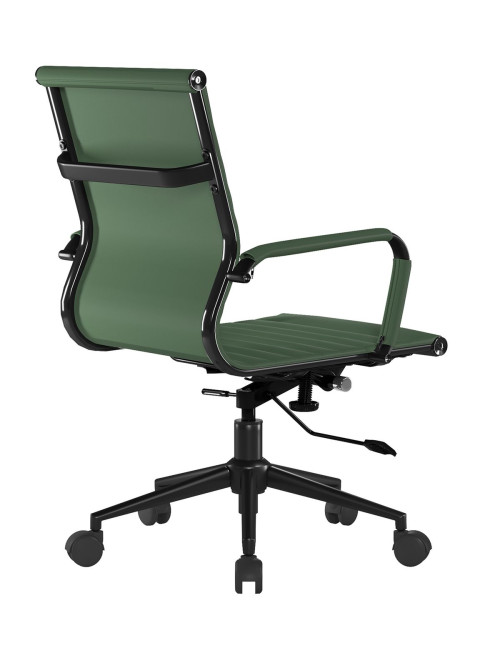 Bonded Leather Office Chair Forest Green Aura Medium Back Chair BCL/8003/BK-FGN - enlarged view