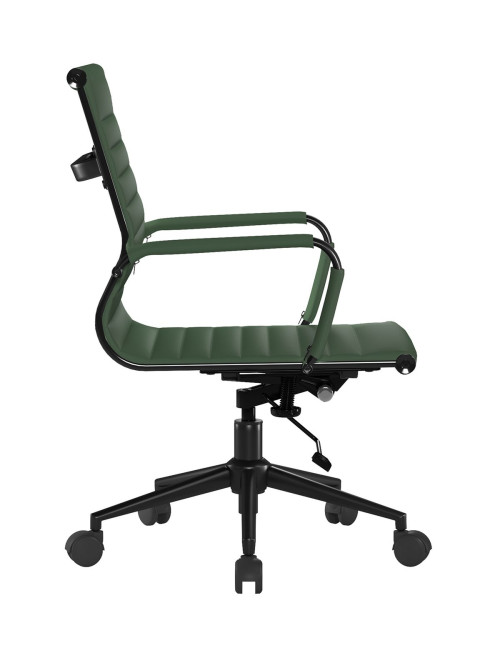Bonded Leather Office Chair Forest Green Aura Medium Back Chair BCL/8003/BK-FGN - enlarged view
