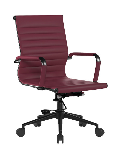 Bonded Leather Office Chair Ox Blood Aura Medium Back Chair BCL/8003/BK-OX - enlarged view