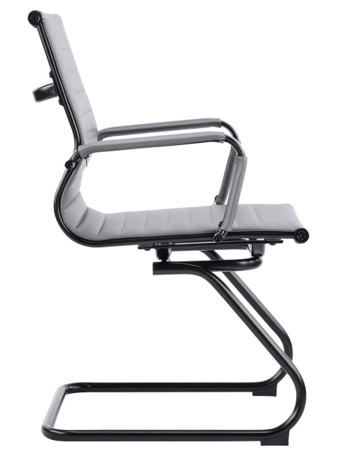 Bonded Leather Visitor Chair Aura Cantilever Grey Office Chair BCL/8003AV/BK-GY - enlarged view
