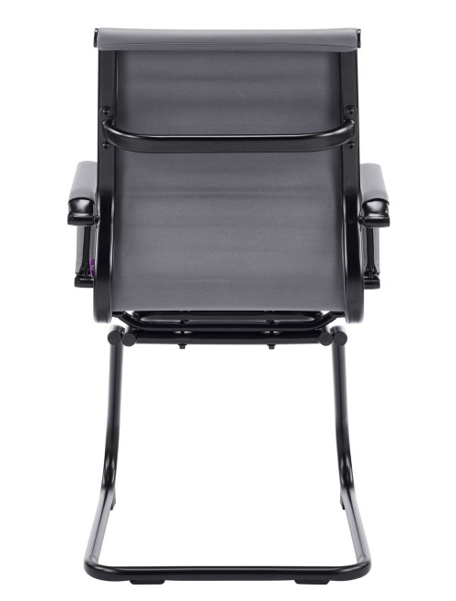 Bonded Leather Visitor Chair Aura Cantilever Grey Office Chair BCL/8003AV/BK-GY - enlarged view