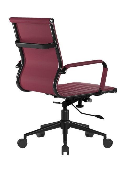 Bonded Leather Office Chair Ox Blood Aura Medium Back Chair BCL/8003/BK-OX - enlarged view