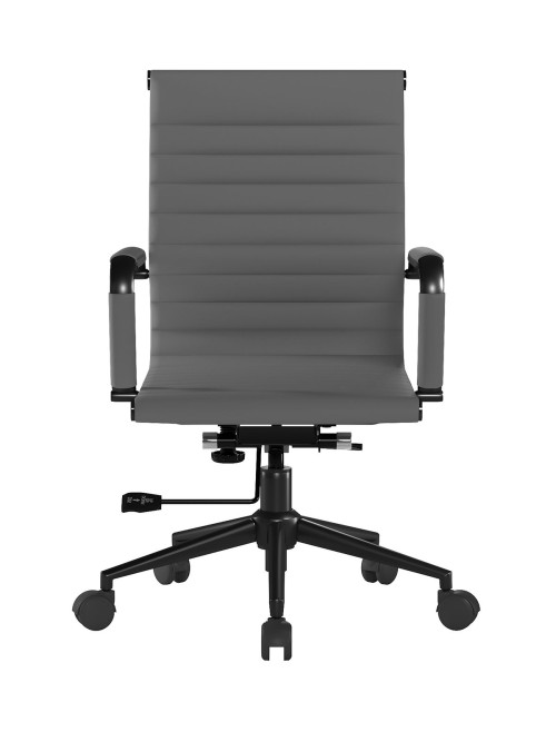 Bonded Leather Office Chair Grey Aura Medium Back Chair BCL/8003/BK-GY - enlarged view