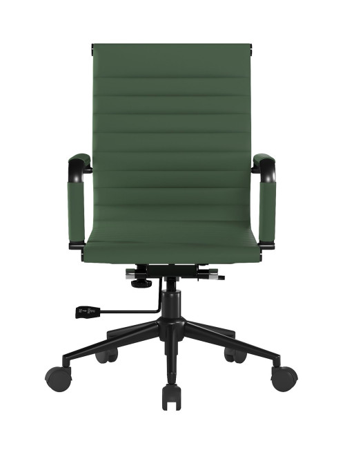 Bonded Leather Office Chair Forest Green Aura Medium Back Chair BCL/8003/BK-FGN - enlarged view