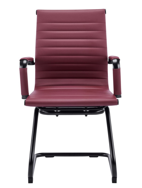 Bonded Leather Visitor Chair Aura Cantilever Ox Blood Office Chair BCL/8003AV/BK-OX - enlarged view