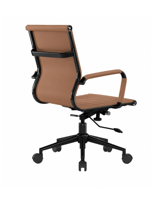 Bonded Leather Office Chair Brown Aura Medium Back Chair BCL/8003/BK-BW - enlarged view