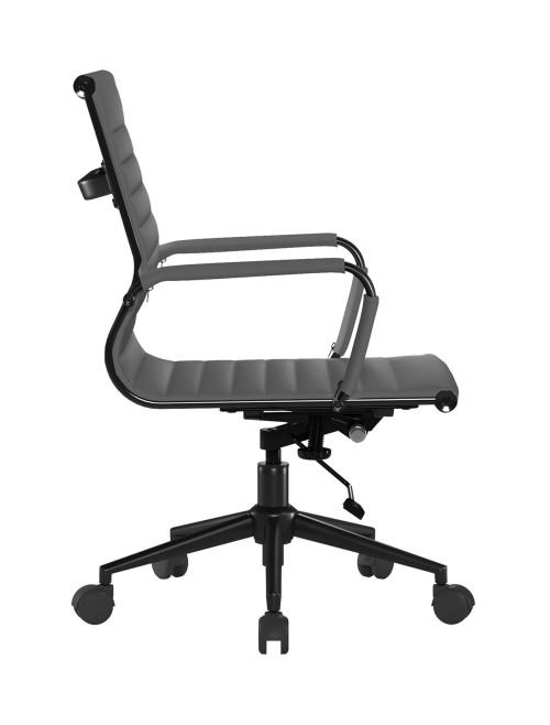 Bonded Leather Office Chair Grey Aura Medium Back Chair BCL/8003/BK-GY - enlarged view