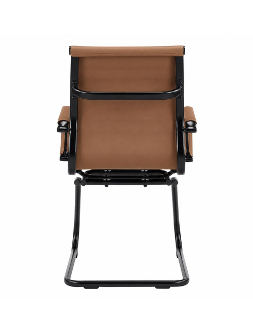 Bonded Leather Visitor Chair Aura Cantilever Brown Office Chair BCL/8003AV/BK-BW - enlarged view