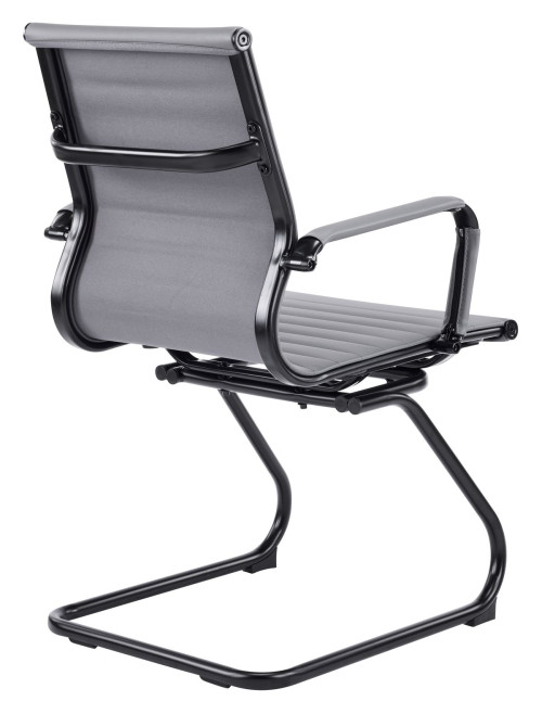 Bonded Leather Visitor Chair Aura Cantilever Grey Office Chair BCL/8003AV/BK-GY - enlarged view