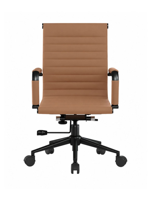 Bonded Leather Office Chair Brown Aura Medium Back Chair BCL/8003/BK-BW - enlarged view