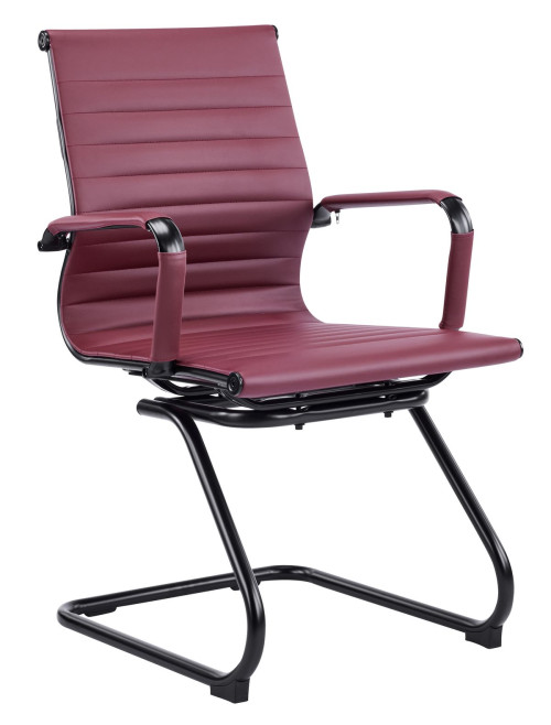 Bonded Leather Visitor Chair Aura Cantilever Ox Blood Office Chair BCL/8003AV/BK-OX - enlarged view