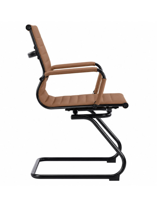 Bonded Leather Visitor Chair Aura Cantilever Brown Office Chair BCL/8003AV/BK-BW - enlarged view