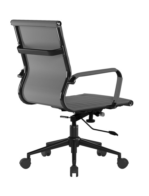 Bonded Leather Office Chair Grey Aura Medium Back Chair BCL/8003/BK-GY - enlarged view