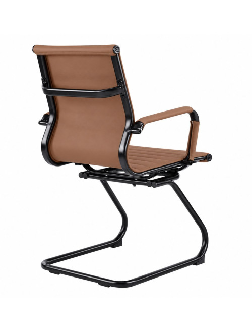 Bonded Leather Visitor Chair Aura Cantilever Brown Office Chair BCL/8003AV/BK-BW - enlarged view