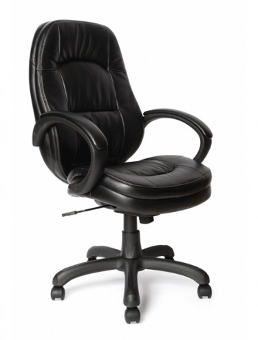 Office Chair Leather Effect Dawson Black Executive Office Chair 605ATG/PU by Eliza Tinsley