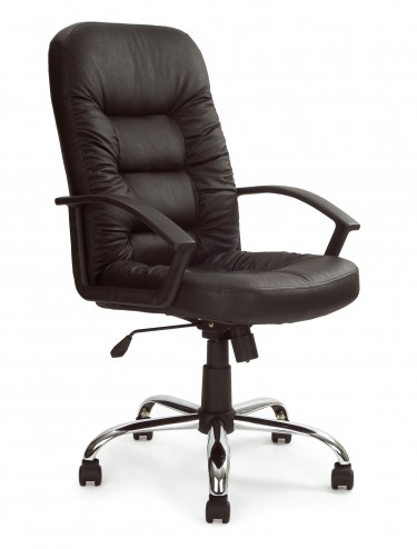 Office Chair Black Leather Fleet Executive Chair 369ATG/L by Eliza Tinsley